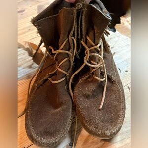 Brown Suede Minnetonka Moccasin Boots